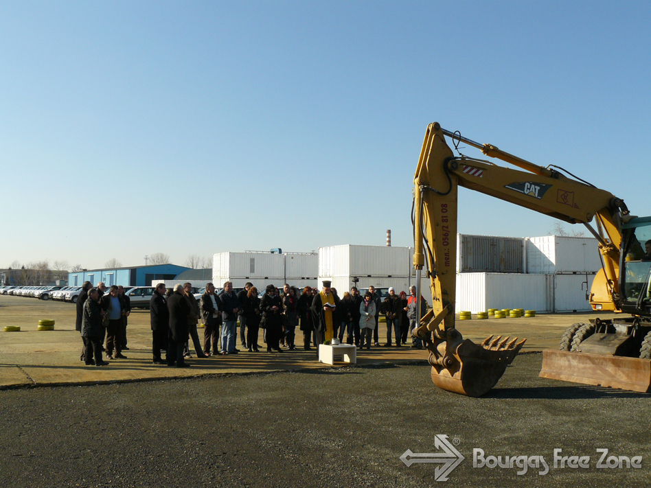 Construction of new covered warehouse area - ground - breaking ceremony
